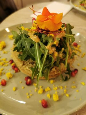 Eggplant pancakes at L'Abattoir Vegetal - Guisarde in Paris