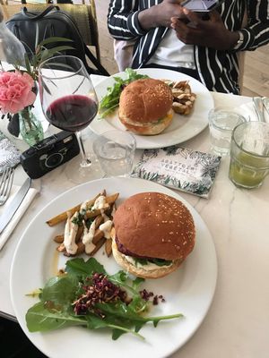 black bean burger :) at L'Abattoir Vegetal - Guisarde in Paris