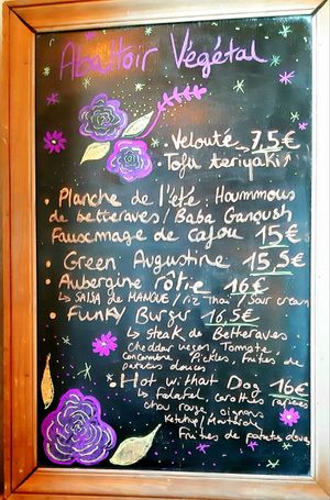 Menu at L'Abattoir Vegetal - Guisarde in Paris