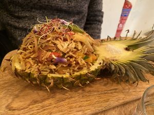 Some pineapple dish with rice at L'Abattoir Vegetal - Guisarde in Paris