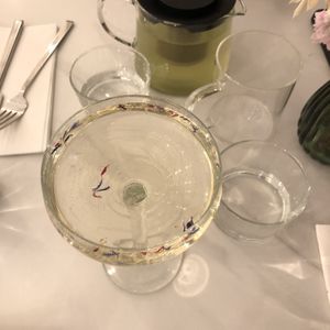 Even the 5 EUR Prosecco has fancy dried flowers in it. at L'Abattoir Vegetal - Guisarde in Paris