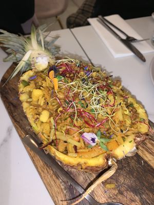 Thai dish in a pineapple  at L'Abattoir Vegetal - Guisarde in Paris