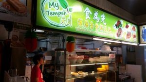 Interior decor at Tempeh Healthy Vegetarian Food in Central Singapore