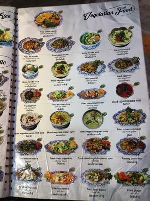 Veggie menu at Spinach in Khao Lak