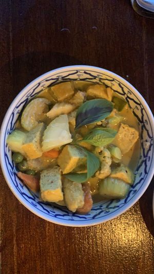 Mixed vegetable green curry  at Spinach in Khao Lak