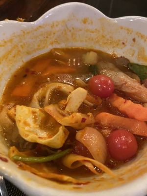 Tom yum spicy soup   at Spinach in Khao Lak