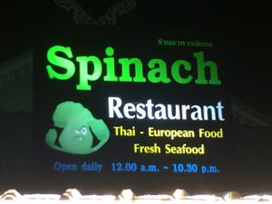 12.00-22.30 (kitchen close at 21.30) at Spinach in Khao Lak