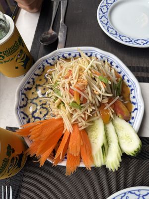 Papaya salad without fish sauce   at Spinach in Khao Lak