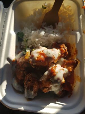 Chikn tikka, veg and rice  #Veganuary at Parallel7 in Bishop Auckland