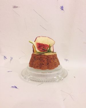 Spiced apple cake with cashew cream at Nicely Kitchen in Manchester