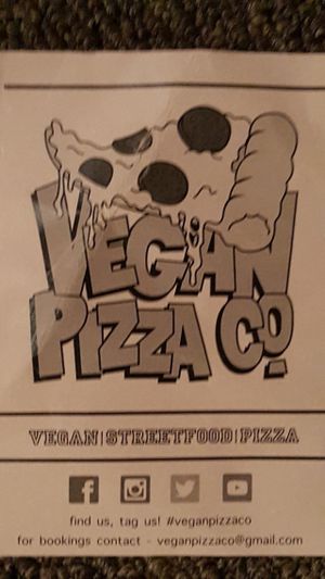 Flyer at Vegan Pizza Co. in Cardiff