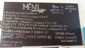 menu (in polish) at Warzywniak in Wroclaw