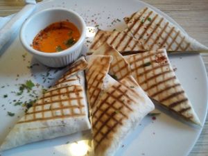 Tortilla with vegetables, lentils and beans
 at Warzywniak in Wroclaw