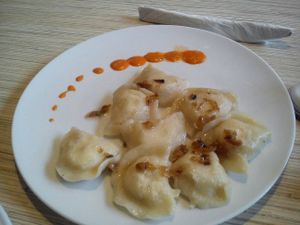Pierogi with tofu at Warzywniak in Wroclaw