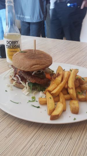 Tempeh burger at Warzywniak in Wroclaw