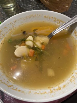 Lima bean soup  at Omphalos in Arequipa
