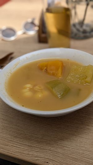 Soup "Pumpkin" (Part of Menu del Dia) at Omphalos in Arequipa