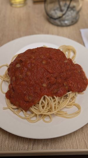 Pasta "Lentil" Bolognese (Part of Menu del Dia) at Omphalos in Arequipa
