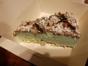 Avocado cake at Omphalos in Arequipa