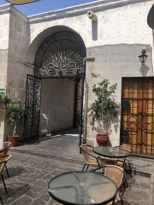 Very cosy courtyard  at Omphalos in Arequipa