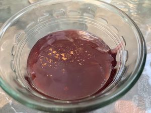 Purple corn dessert at Omphalos in Arequipa