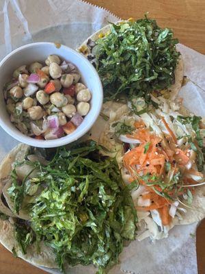 Taco trio  at Taqueria Tsunami in Roswell