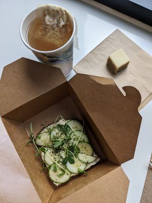 Fresh toast with lemon poppyseed square at nutbar - Summerhill in Toronto