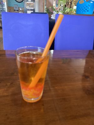 Green tea with bursting boba  at Curiosi-Tea House in Mankato