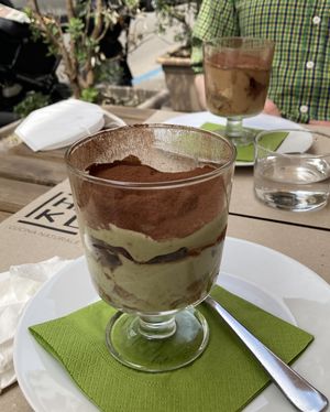 (front) pistachio tiramisu, (back) hazelnut tiramisu   at Haiku in Palermo