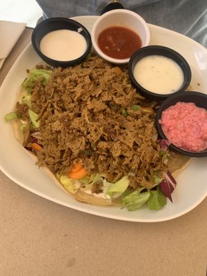 Seitan with sauces on a crepe €13  at Haiku in Palermo