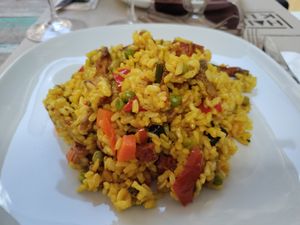 Paella with bits of tempeh at Haiku in Palermo