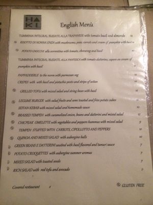 English menu at Haiku in Palermo