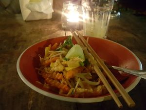 vegan pad thai at Cuckoo's Nest in Ao Nang