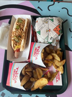 2 Meals - Classic Hot Dog and Eureka Burger with Wedges   at La Trocadero in Barcelona