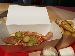 vegan hotdog! at La Trocadero in Barcelona