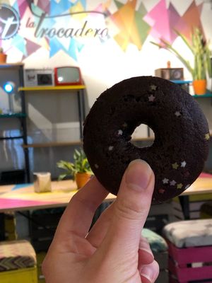 Chocolate donut  at La Trocadero in Barcelona