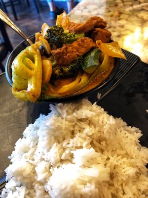 more veggie curry with tofu- maybe I'm addicted now. So good! at Pineapple Village in Gilroy