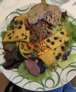 Palenta salad at Restaurant Linnaeus - Sculpture Gallery Het Depot in Wageningen