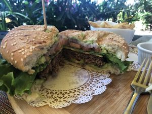Vegan burger at Noguis in Tamarindo