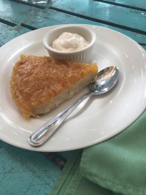 Vegan pineapple pie (with Halva base & coconut cream)  at Noguis in Tamarindo