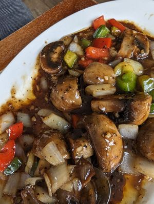 Black pepper sauce mushrooms at Saigon68 in Sheffield