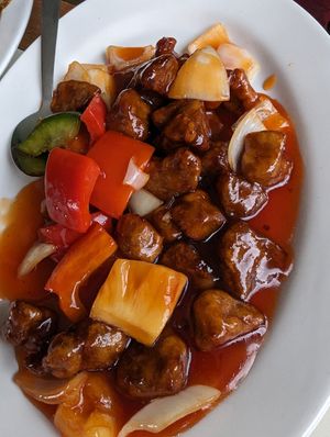 Sweet and sour mock 'chicken' at Saigon68 in Sheffield