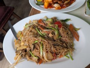 Vietnamese noodles with mixed vegetables at Saigon68 in Sheffield