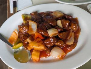 Sweet and sour mock chicken at Saigon68 in Sheffield