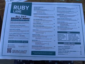 Menu at Ruby Lane Wholefoods in Manly