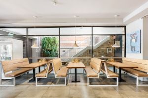 Variety of seating options at Ruby Lane Wholefoods in Manly