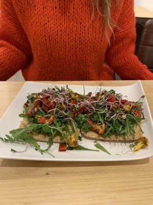 Toast with humus  at Mie Vie in Ghent