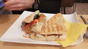 Seitan panini at Mie Vie in Ghent