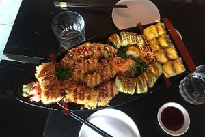 40 pcs vegan boat  at Kappa Sushi in La Fortuna