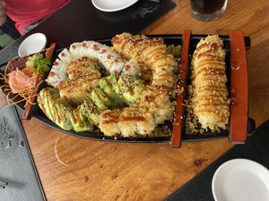 vegan sushi boat  at Kappa Sushi in La Fortuna